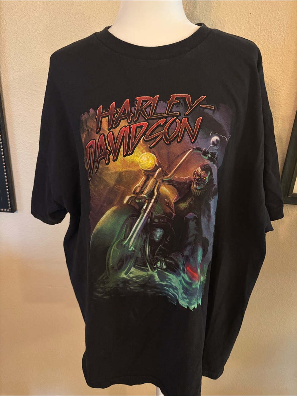 Harley-Davidson Evil Clown Graphic Motorcycle Tee with Neon Accents
